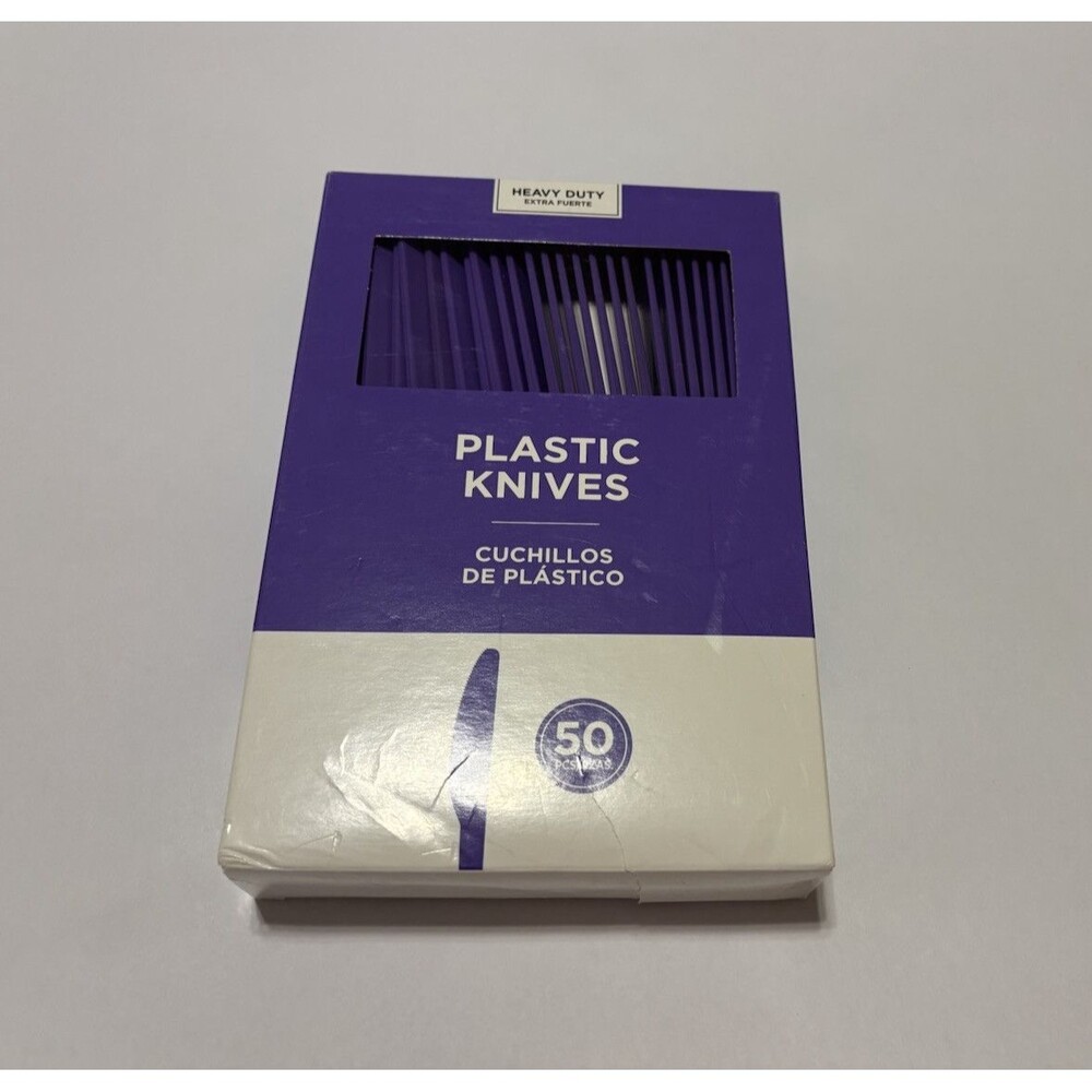 50 Purple Amscan Premium Heavy Duty Reusable Dishwasher Safe Plastic Knives